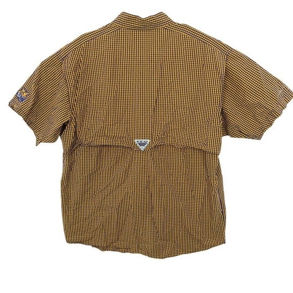 Columbia PFG Super Bonehead Fishing Shirt LSU Tigers Plaid Mens Sz S Gold Purple - Picture 4 of 8